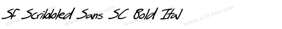 SF Scribbled Sans SC Bold Italic字体转换